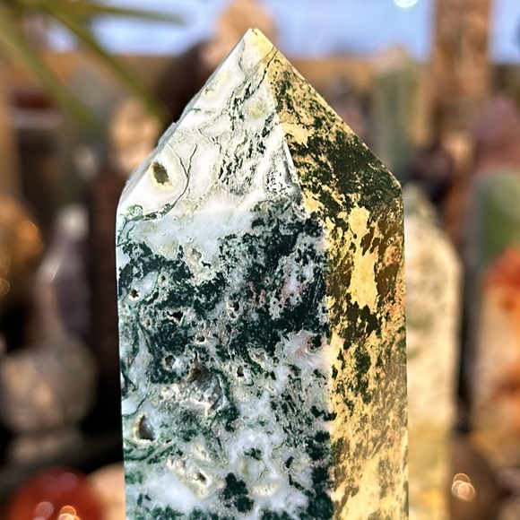 Moss Agate Crystal Tower! - Picture 8 of 12